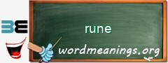 WordMeaning blackboard for rune